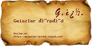 Geiszler Árpád névjegykártya
