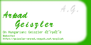 arpad geiszler business card